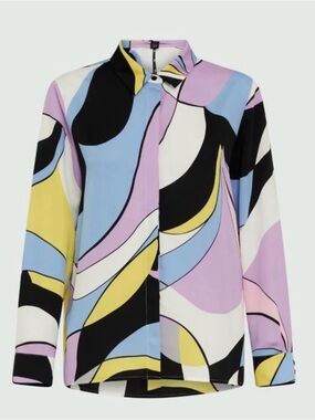MARELLA Multi-Color Abstract Print Button-Down Shirt